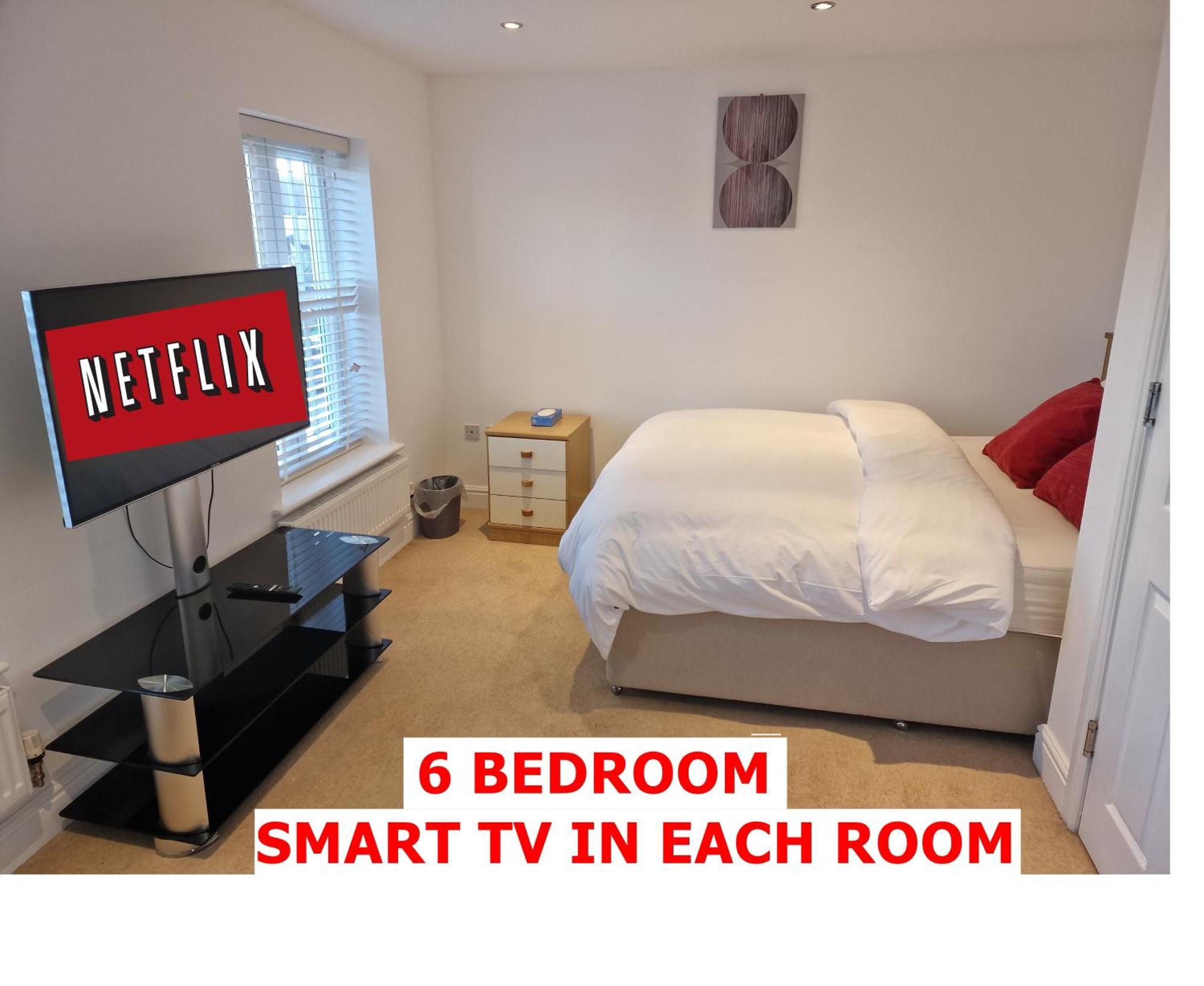 Nightrest Homes 6 Bedroom House- Smart Tv In Each Room - Parking - Wifi Milton Keynes Exterior foto